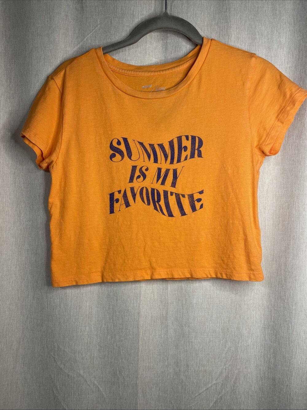 Aerie Midriff Cropped T-Shirt Women’s Small Orange “Summer…” Graphic Retro Sexy